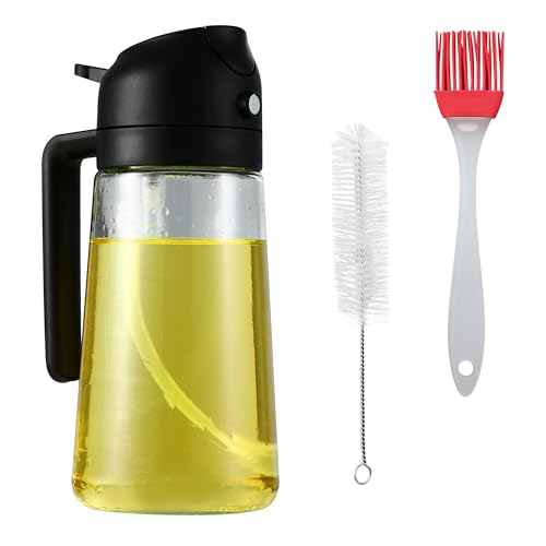 HAOYULUO 2 in 1 öLsprüHer für SpeiseöL,470 ml öL SprüHflasche,Mit Reinigungsbürste und Ölbürste,öLsprüHer für HeißLuftfritteuse,Zum Kochen, Backen, Grillen und für Salate in der Küche (Schwarz) HAOYULUO 2 in 1 öLsprüHer für SpeiseöL,470 ml öL SprüHflasche,Mit Reinigungsbürste und Ölbürste,öLsprüHer für HeißLuftfritteuse,Zum Kochen, Backen, Grillen und für Salate in der Küche (Schwarz) von HAOYULUO