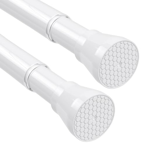 HAOYUNTE 70-120 cm 2 Stück, Weiß Einziehbare Duschvorhangschiene für Badezimmerfenster von HAOYUNTE