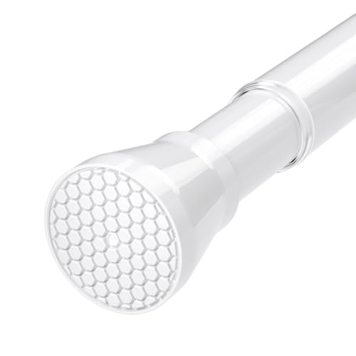 HAOYUNTE Duschvorhangstange 70-120cm Weiß 1 Stück,Gardinenstange ohne Bohren,Teleskopische Spannstange für Dusche,Vorhangstange für Fenster, Badezimmer und Türen von HAOYUNTE