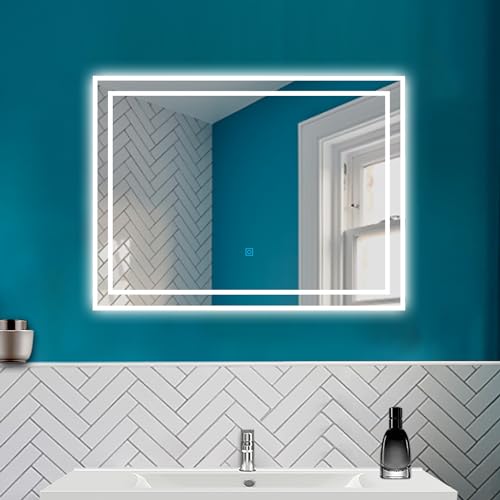 HAPAOSO LED Badspiegel mit Beschlagfrei Badzimmerspiegel mit Touchschalter LED Spiegel Wandspiegel mit 3 Lichtfarbe Speicherfunktion CRI 90+ HAPAOSO LED Badspiegel mit Beschlagfrei Badzimmerspiegel mit Touchschalter LED Spiegel Wandspiegel mit 3 Lichtfarbe Speicherfunktion CRI 90+ von HAPAOSO