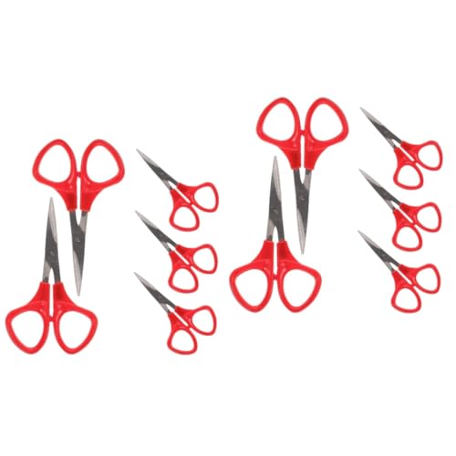 HAPINARY 10 Stk Schneiderschere Fingernagelschere Kreuzstichschere Nähschere Stoffschere Stickgarnschere Stickerei gebogene Schere Stickschere aus Edelstahl rot von HAPINARY