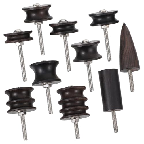 HAPINARY 10 Stück Teiliges Burnishing Kit aus poliertem schwarzem Holz Langlebige Leder Burnisher für DIY Lederhandwerk Geeignet für Verschiedene Lederarten Einfach mit Drehwerkzeug zu von HAPINARY