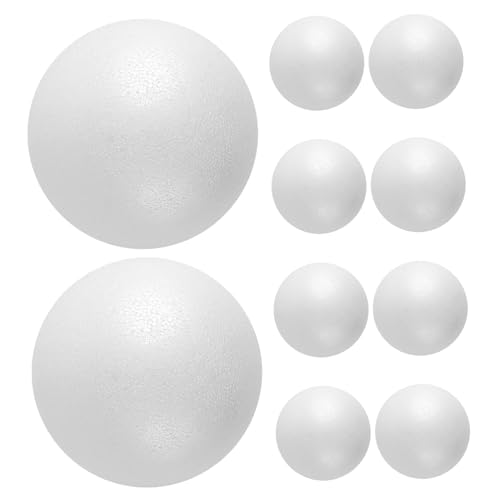 HAPINARY 10 Stück Teiliges Glatte Runde Bastelschaumkugeln für DIY Weihnachtskugeln Vielseitig für Kunst Schule Festdekoration und Kreative Bastelprojekte von HAPINARY