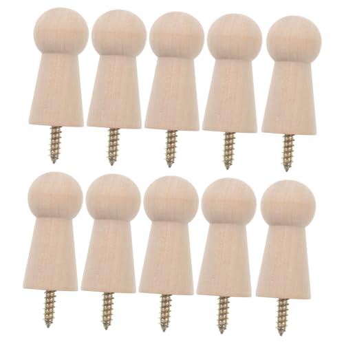 HAPINARY 10 Stück Teiliges Holz Garderobenhaken Wandmontage Vintage Shaker Pegs Robust Einfache Installation Vielseitig für Mäntel Hüte Taschen Organizer von HAPINARY