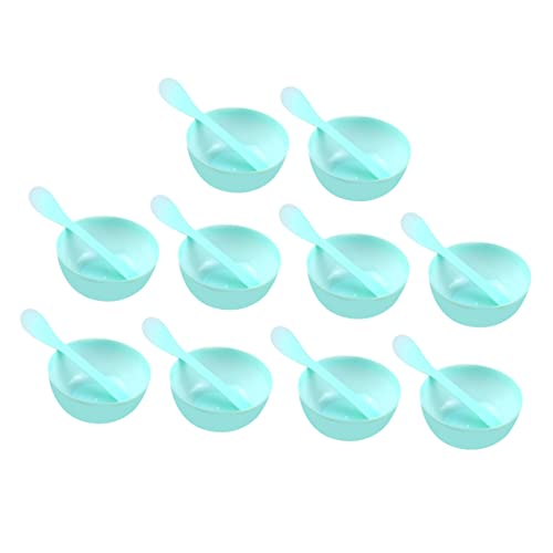 HAPINARY 10 Stück Teiliges Kunststoff Rührschüsseln Grün mit Löffeln Stapelbare DIY Crystal Mud Mischbehälter Leicht Langlebig Wiederverwendbar für Bastelprojekte von HAPINARY