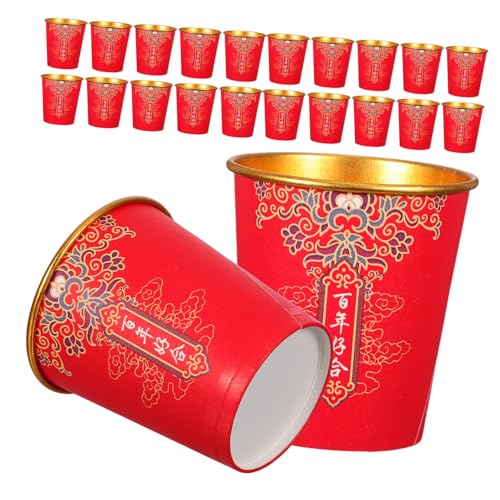HAPINARY 100 Stück Hochwertige Rote Pappbecher Für Chinesische Hochzeit Dicke Papier Teetassen Für Heiße Und Kalte Getränke Symbolische Goldfolie Für Festliche Hochzeitsfeiern HAPINARY 100 Stück Hochwertige Rote Pappbecher Für Chinesische Hochzeit Dicke Papier Teetassen Für Heiße Und Kalte Getränke Symbolische Goldfolie Für Festliche Hochzeitsfeiern von HAPINARY