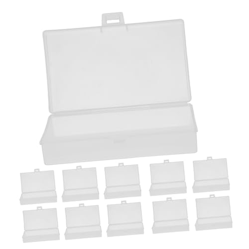 HAPINARY 12 Stück Teiliges Kleine Rechteckige Transparente Kunststoff-aufbewahrungsboxen mit Scharnierdeckel Stabile Mini-organizer für Schmuck Perlen Bastelzubehör und Kleine Gegenstände von HAPINARY