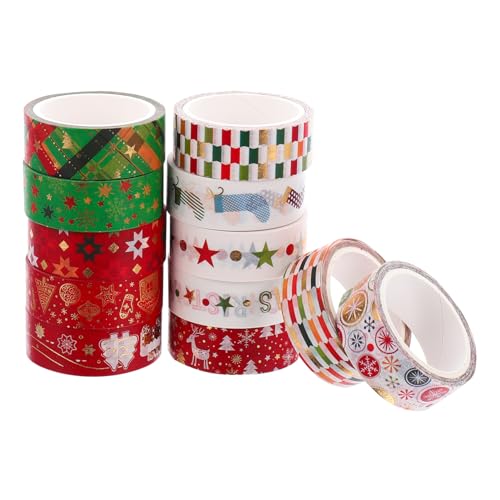 HAPINARY 12 Stück Teiliges Washi Tape Weihnachten mit Festlichen Motiven Lang Dekoratives Masking Tape für Scrapbooking Geschenkverpackung DIY Kalender Planer Karten Leicht und Handlich HAPINARY 12 Stück Teiliges Washi Tape Weihnachten mit Festlichen Motiven Lang Dekoratives Masking Tape für Scrapbooking Geschenkverpackung DIY Kalender Planer Karten Leicht und Handlich von HAPINARY