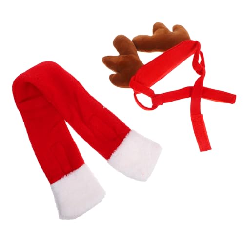 HAPINARY 2 Sätze Haustier Weihnachtskostüm mit Verstellbarem Rentier-haarreif und Leichtem Schal für Hunde und Katzen Komfortables Party-Cosplay-zubehör für Festliche Anlässe HAPINARY 2 Sätze Haustier Weihnachtskostüm mit Verstellbarem Rentier-haarreif und Leichtem Schal für Hunde und Katzen Komfortables Party-Cosplay-zubehör für Festliche Anlässe von HAPINARY