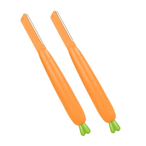 HAPINARY 2 Stück Augenbrauenrasierer Edelstahl Klinge Karottenform Ergonomisch Tragbar Präzise Gesichts-haarentfernung Rasiermesser für Anfänger und Profis von HAPINARY