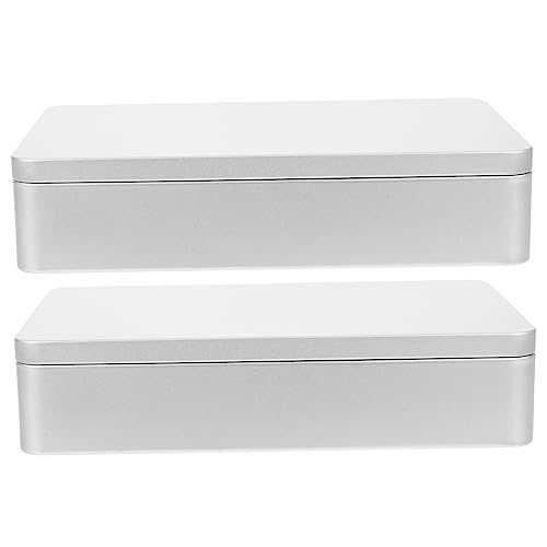 HAPINARY Rechteckige Weißblechbox 2 Stück Retro Leere Aufbewahrungsbox Haushaltsbehälter Für Bonbons Teeblätter Schmuck von HAPINARY