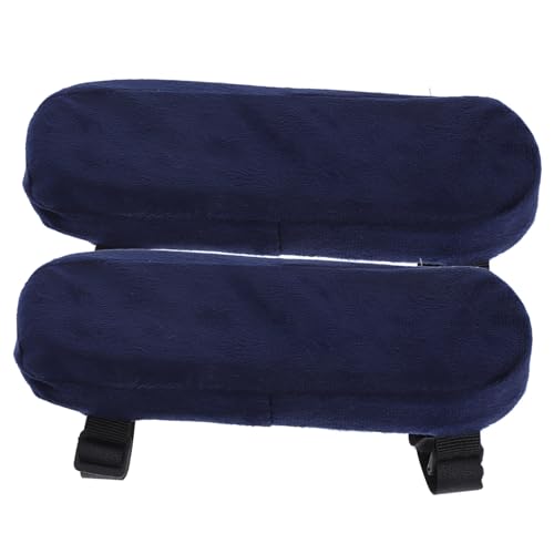 HAPINARY 2 Stück Ergonomische Armlehnenpolster mit Verstellbaren Gurten Memory Schaum Kissen zur Druckentlastung rutschfest Waschbar Passend für Büro Gaming und Rollstühle Dunkelblau von HAPINARY