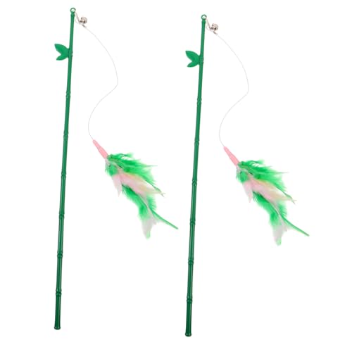 HAPINARY 2 Stück Interaktives Katzenspielzeug Teiliges Grüne Bambusangel mit Langlebigem Federkopf Robust und Spielstark für Wohnungskatzen Fördert Spaß und Bindung HAPINARY 2 Stück Interaktives Katzenspielzeug Teiliges Grüne Bambusangel mit Langlebigem Federkopf Robust und Spielstark für Wohnungskatzen Fördert Spaß und Bindung von HAPINARY