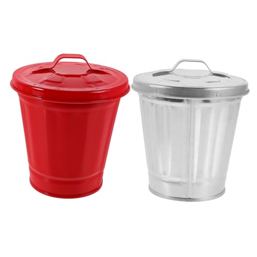 HAPINARY 2 Stück Mini Abfalleimer mit Deckel Teiliges Kreativer Tischmülleimer für Wohnzimmer und Schlafzimmer Dekorativer Abfallbehälter und Aufbewahrungslösung Vielseitig Einsetzbar oder von HAPINARY