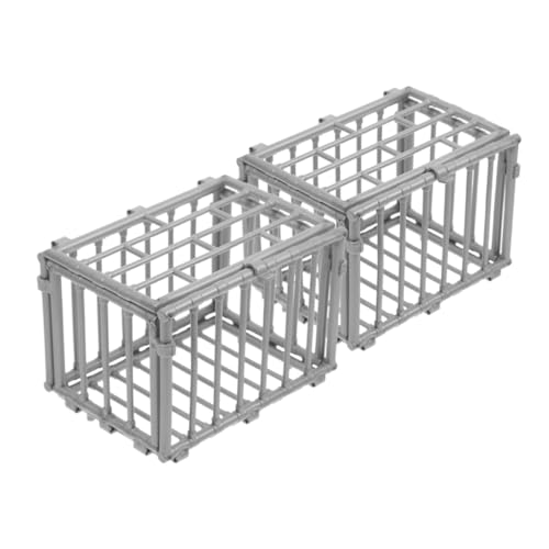 HAPINARY 2 Stück Miniaturkäfig aus Robustem Abs Kunststoff Teiliges Detailgetreues Modell für Puppenhäuser und Dekoration Geeignet für Kleine Tierfiguren und Miniatur Szenen von HAPINARY
