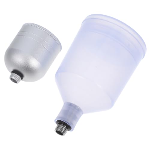 HAPINARY 2 Stück Nachfüllbare Airbrush Farbbecher Tragbare Pigmentbehälter Aluminium und PP für Malerei Illustration und Handzeichnung mit Sicherem Gewindeanschluss und Schnellem Austausch von HAPINARY