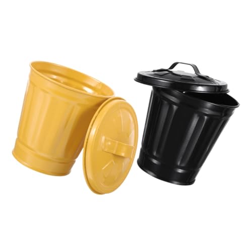 HAPINARY 2 Stück Niedlicher Kleiner Desktop mülleimer mit Deckel Geruchsdicht Vielseitig Einsetzbar für Schlafzimmer Wohnzimmer und Schreibtisch Kompakte Tischabfallbehälter in Schwarz HAPINARY 2 Stück Niedlicher Kleiner Desktop mülleimer mit Deckel Geruchsdicht Vielseitig Einsetzbar für Schlafzimmer Wohnzimmer und Schreibtisch Kompakte Tischabfallbehälter in Schwarz von HAPINARY