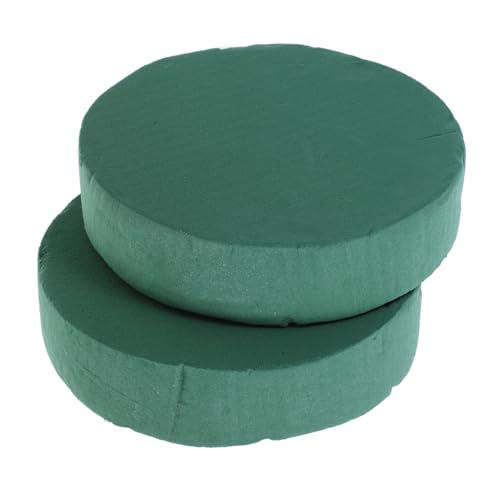 HAPINARY 2 Stück Rundes feuchter steckschaumblock für Frischblumen Grüne Floristen schaumstoffbasis Vielseitig für DIY Blumenarrangements Hochzeit Partydekoration Stabile Blumen steckmasse von HAPINARY