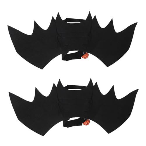 HAPINARY 2 Stück Teiliges Halloween Haustier Kostüm mit Fledermausflügeln und Glocke Lustiges Bat Wings Outfit für Katzen und Hunde Bequem Leicht für Party Cosplay und Fotoshootings von HAPINARY