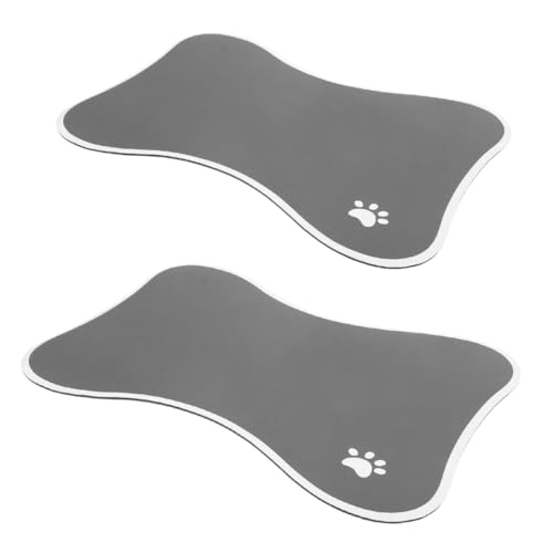 HAPINARY 2 Stück Teiliges Haustier-futtermatten- rutschfest Knochenform Langlebig Leicht zu Reinigen Kleine Katzen Hundeschalenmatte für Innen Außenbereiche von HAPINARY