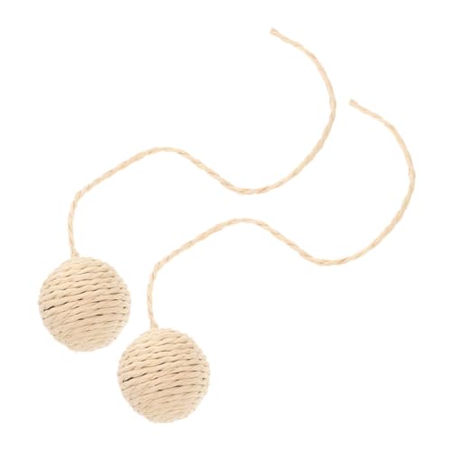 HAPINARY 2 Stück Teiliges Katzenspielzeug mit Sisal Kratzball und Interaktives Ersatzspielzeug für Katzenkratzbaum Robustes Zubehör für Indoor Katzen und Kätzchen Einfach zu Montieren von HAPINARY