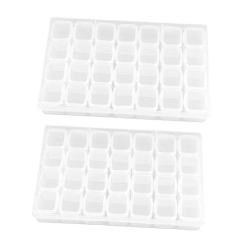 HAPINARY 2 Stück Transparenter Diamond Storage Case mit Fächern Langlebiger Aufbewahrungsbox für Schmuck und Perlen Kompakt Leicht und Praktisch für Ordentliche Organisation von HAPINARY