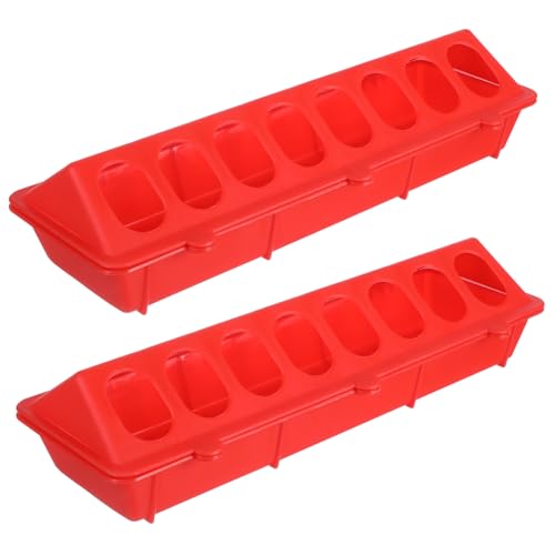 HAPINARY 2 Stücke Tauben Futtertrog Rot Langlebige Futterbox mit Spritz Design Robustes Kunststoffmaterial Widerstandsfähig gegen Biss und Verschleiß für Taubenkäfig und Vogelhaltung von HAPINARY