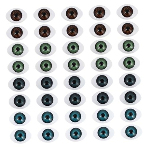 HAPINARY 20 Paare Halloween Deko Augen Kunststoff Realistische Simulation Augen Puppenaugen Bastelaugen für Gruselige Halloween Deko und DIY Blau Grün Braun von HAPINARY