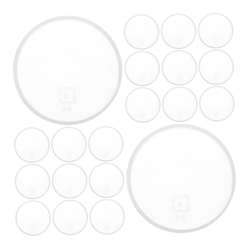HAPINARY 20 Stück Teiliges Runde Transparente Wiederverwendbare Kunststoff punktkleber tabletts Leicht zu Reinigende Klebedispenser Platten für Vielseitiges DIY und Bastelarbeiten von HAPINARY