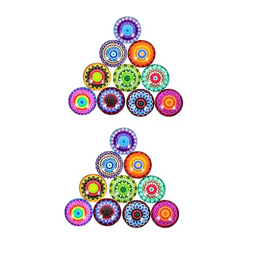 HAPINARY 20stücke Flache Glasmurmeln Und Gemusterte Glaspatches Für Diy-projekte Runde Edelsteinpatches Und Glascabochons Für Schmuckherstellung Und Bastelarbeiten Verschiedene Muster von HAPINARY