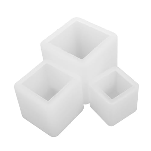 HAPINARY 3 Stück Teiliges Klare Silikonwürfel-formen Hitzebeständige Transparente Quadratische Silikonformen Epoxidharzgeeignet Vielseitige Gießformen für DIY Kunst Schmuck von HAPINARY