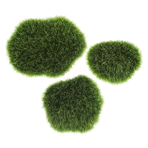 HAPINARY 3 Stück Teiliges Künstliche Moossteine Realistische Simulation Langlebiges Material für Garten Bonsai Aquarium und DIY Mikro Landschaftsbau Natürliche Moos Deko Außen und Innen von HAPINARY