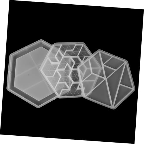 HAPINARY 3 Stück Teiliges Silikon DIY Formen für Wanddekoration Flexible Wiederverwendbare Hexagon Tangram Puzzle Moulds für Handgemachte Dekorative Kunstwerke von HAPINARY