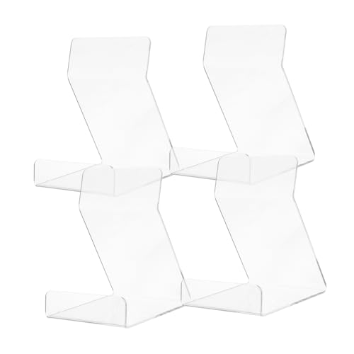 HAPINARY 4 Stück Buchständer aus Acryl Desktop-Buchständer Lesebuchständer Ständer für CD-Halter Ständer für Plattenspieler CD -Organisator Book Display Holder Buchhalter Transparent von HAPINARY