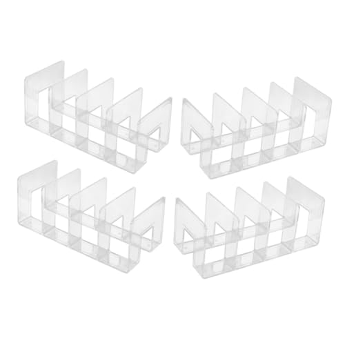 HAPINARY 4 Stück Desktop-Lagerregal Papieraufbewahrungsorganisator Buchständer zum Ausstellen Buchanzeigestand Desktop-Buchorganisator für Studenten Buchhalter Plastik Transparent von HAPINARY