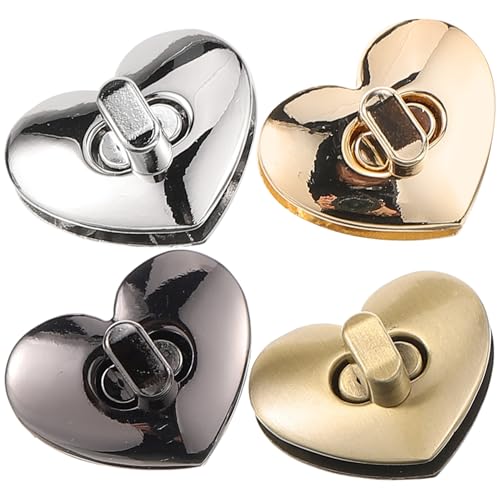 HAPINARY 4 Stück Herzförmige Bag Clasps aus Edelstahl Kleine Taschenverschlüsse für Handtaschen Geldbörsen Robuste und Leichte Purse Closure Locks in Gold Schwarz Silber HAPINARY 4 Stück Herzförmige Bag Clasps aus Edelstahl Kleine Taschenverschlüsse für Handtaschen Geldbörsen Robuste und Leichte Purse Closure Locks in Gold Schwarz Silber von HAPINARY