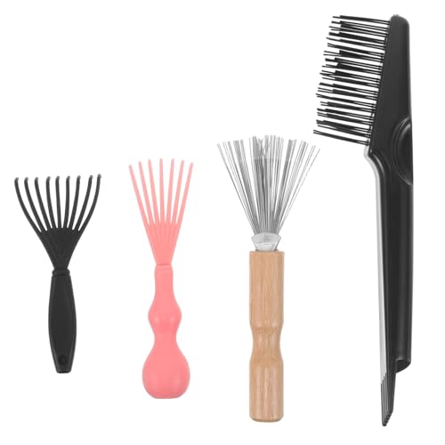 HAPINARY 4 Stück Kammreiniger Bürsten mit Holzgriff Effektive Haar und Staubentfernung Schonende Borsten für Holzkämme und Wildschweinborstenbürsten Vielseitig für Salon und Zuhause von HAPINARY
