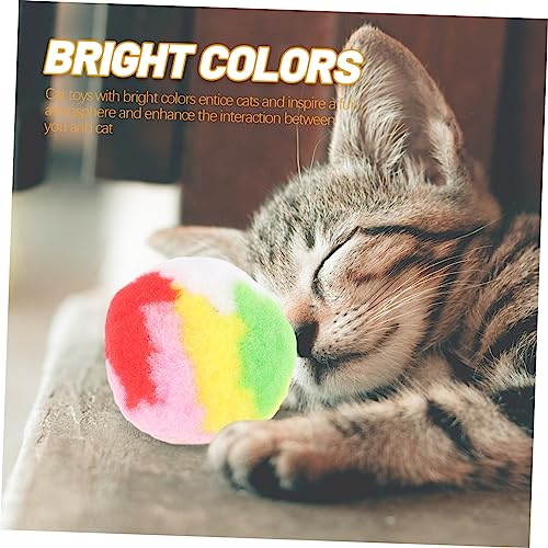 HAPINARY 4 Stück Teiliges Katzenspielzeug Bunte Plüschbälle Interaktive Kratzbälle Leicht Tragbar für Indoor Katzen zur Krallenpflege und Beschäftigung von HAPINARY