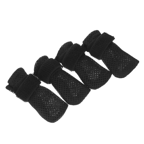 HAPINARY 4 Stück Teiliges Weiche Katzenschuhe mit Rutschfestem Design Atmungsaktive Pfotenschützer für Baden und Pflege Sicherer Sitz für Zuhause und Reisen Schwarz von HAPINARY