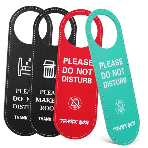 HAPINARY 4 Stück Türschild aus Kunstleder Doppelseitiges Türhänger Deutliche Mitteilung für Hotels Büros und Zuhause Langlebig und Vielseitig Einsetzbar HAPINARY 4 Stück Türschild aus Kunstleder Doppelseitiges Türhänger Deutliche Mitteilung für Hotels Büros und Zuhause Langlebig und Vielseitig Einsetzbar von HAPINARY