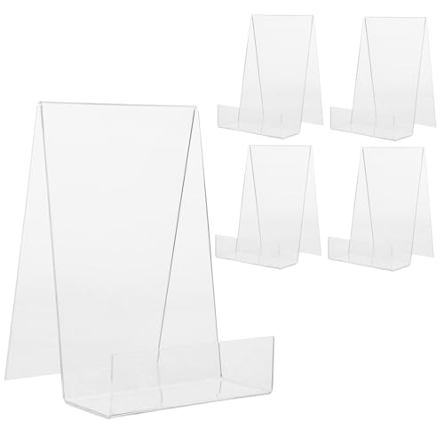 HAPINARY 5 Stück Acryl Buchständer Teiliges Transparenter Bücherhalter für Büro und Zuhause Stabiler Prospektständer zur Organisation von Büchern und Magazinen Eleganter Displayständer aus von HAPINARY
