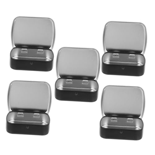 HAPINARY 5 Stück Kleine Organizer Box aus Mattem Metall mit Klappdeckel Kompakt Leicht und Praktisch für Snacks Süßigkeiten Effiziente Aufbewahrung Am Schreibtisch Tragbar und Robust von HAPINARY