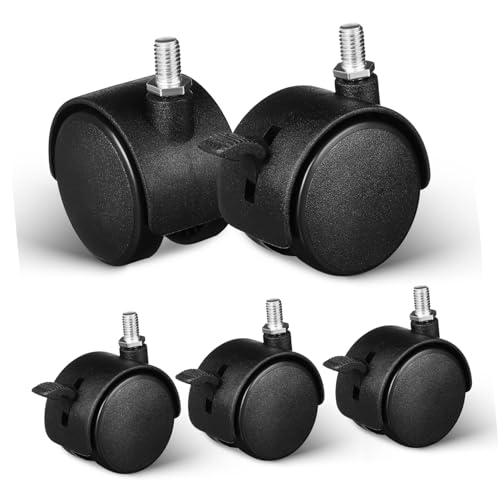HAPINARY 5 Stück Teiliges Gewindefüße Möbelrollen mit Bremse PP Material Schwerlast Lenkrollen für Stühle Schränke Sofas Geräuscharm Kratzfest Stabil HAPINARY 5 Stück Teiliges Gewindefüße Möbelrollen mit Bremse PP Material Schwerlast Lenkrollen für Stühle Schränke Sofas Geräuscharm Kratzfest Stabil von HAPINARY