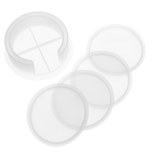 HAPINARY 5 Stück Teiliges Silikon Untersetzer Gießform für Epoxidharz DIY mit Runde Ablageform und Runde Coaster Formen für Familienprojekte Kinderfreundlich Vielseitig für Kreative von HAPINARY
