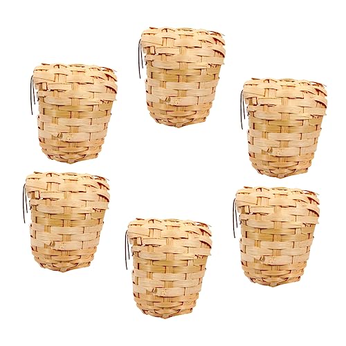 HAPINARY 6 Stück Handgefertigtes Teiliges Handgewebtes mit Haken Wetterfester Nistplatz für Gartenvögel Rustikales Vogelhäuschen zum Aufhängen Schützender für Kleinvögel Draußen HAPINARY 6 Stück Handgefertigtes Teiliges Handgewebtes mit Haken Wetterfester Nistplatz für Gartenvögel Rustikales Vogelhäuschen zum Aufhängen Schützender für Kleinvögel Draußen von HAPINARY