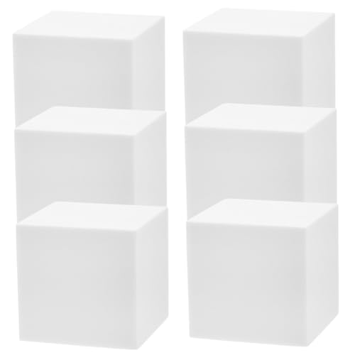 HAPINARY 6Stücke DIY Schaumstoffwürfel Glatte Weiße Bastelwürfel Schaumstoff zum Bemalen und Dekorieren für Kreative Projekte von HAPINARY