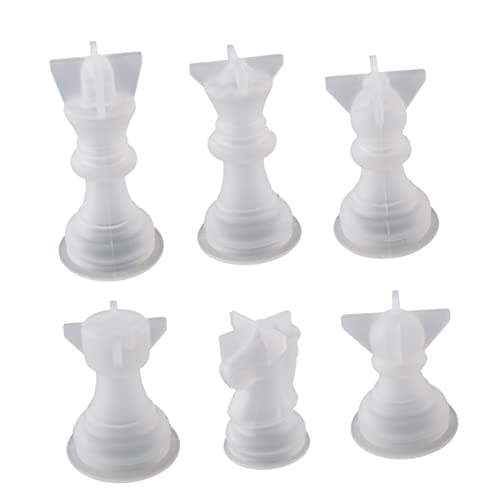 HAPINARY 6Stücke Teiliges Silikonform für Schachfiguren Einfache DIY Schachfiguren Gießform Wiederverwendbar und Leicht zu Reinigen für Bastelprojekte von HAPINARY
