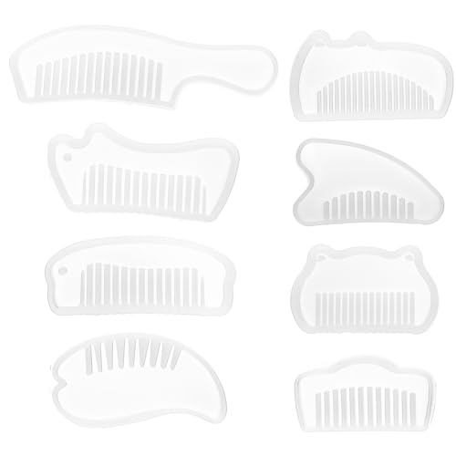 HAPINARY 8 Stück Teiliges Flexibles Silikonform DIY Kammherstellung Reißfest und Waschbar Transparente Epoxidharz Gießform für Langlebiges Basteln und Einfache Entnahme von HAPINARY