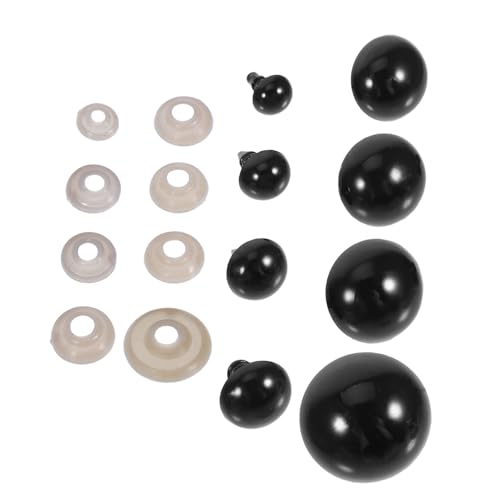 HAPINARY 80 Stück Sicherheitsaugen für Puppen und Plüschtiere Schwarz mit Unterlegscheiben DIY Bastelbedarf für Häkeltiere Größenanpassung für Projekte von HAPINARY