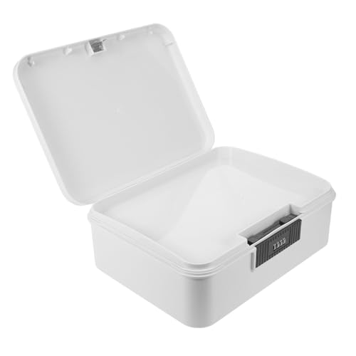 HAPINARY Abschließbare Aufbewahrungsbox mit Kombinationsschloss Kratzfest Zweilagig Vielseitig für Dokumente Schmuck Geld Sicherer Organizer für Büro und Zuhause von HAPINARY